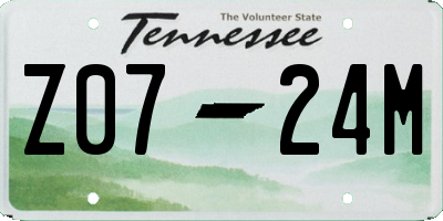 TN license plate Z0724M