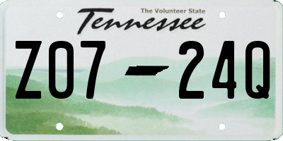 TN license plate Z0724Q