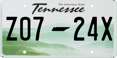 TN license plate Z0724X