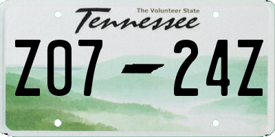 TN license plate Z0724Z