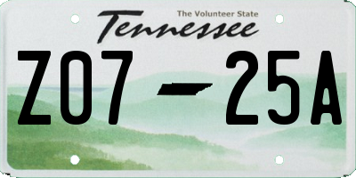 TN license plate Z0725A