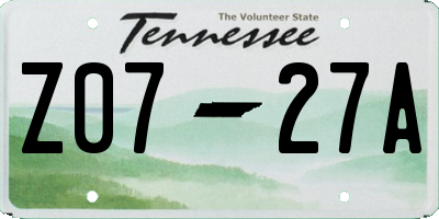 TN license plate Z0727A