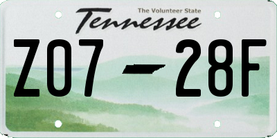 TN license plate Z0728F