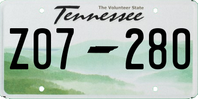 TN license plate Z0728O