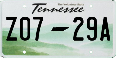 TN license plate Z0729A