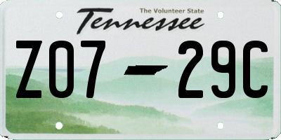 TN license plate Z0729C