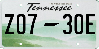 TN license plate Z0730E