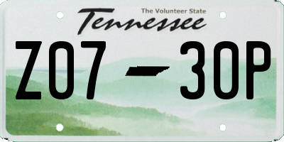 TN license plate Z0730P