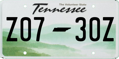 TN license plate Z0730Z