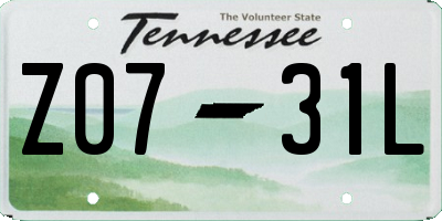 TN license plate Z0731L