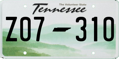 TN license plate Z0731O