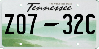 TN license plate Z0732C
