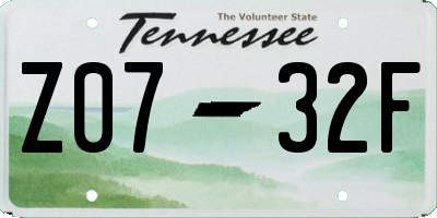 TN license plate Z0732F