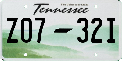 TN license plate Z0732I