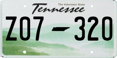 TN license plate Z0732O