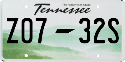 TN license plate Z0732S