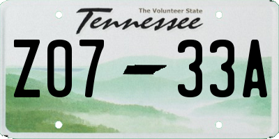 TN license plate Z0733A