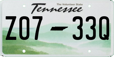 TN license plate Z0733Q