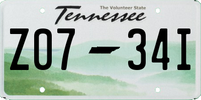 TN license plate Z0734I