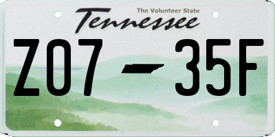 TN license plate Z0735F