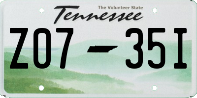TN license plate Z0735I