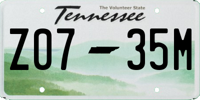 TN license plate Z0735M