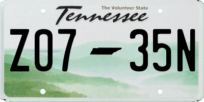 TN license plate Z0735N