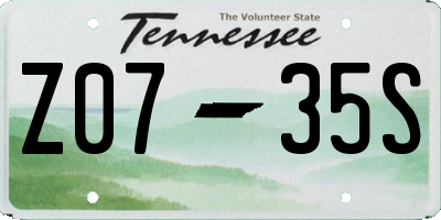 TN license plate Z0735S