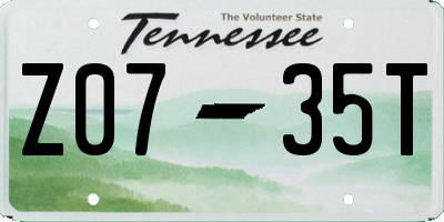 TN license plate Z0735T