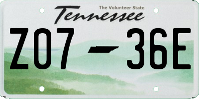 TN license plate Z0736E