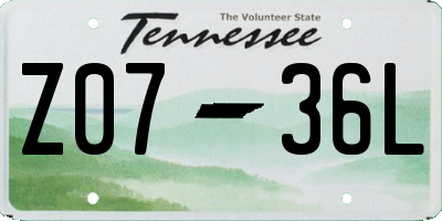TN license plate Z0736L