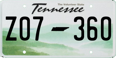 TN license plate Z0736O