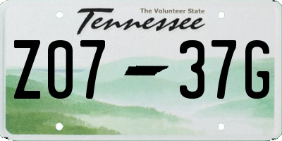 TN license plate Z0737G