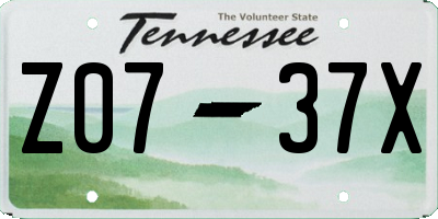 TN license plate Z0737X