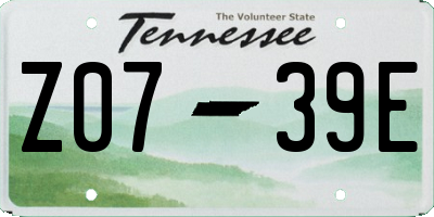 TN license plate Z0739E