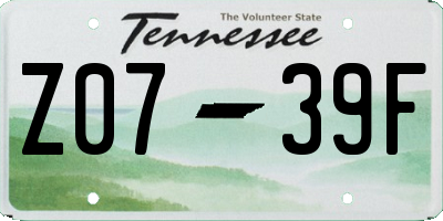 TN license plate Z0739F