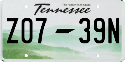 TN license plate Z0739N