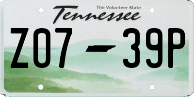 TN license plate Z0739P