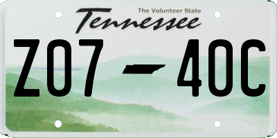 TN license plate Z0740C