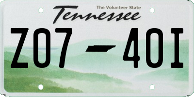 TN license plate Z0740I
