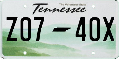 TN license plate Z0740X