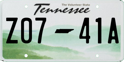 TN license plate Z0741A