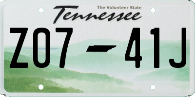 TN license plate Z0741J