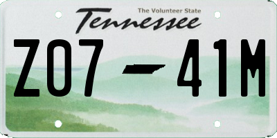 TN license plate Z0741M