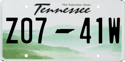 TN license plate Z0741W