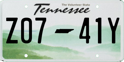 TN license plate Z0741Y