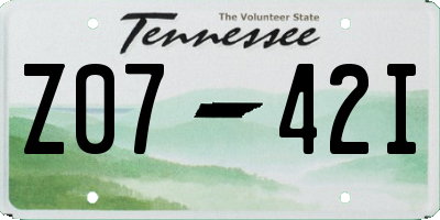 TN license plate Z0742I
