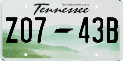TN license plate Z0743B