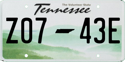 TN license plate Z0743E