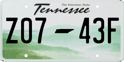 TN license plate Z0743F